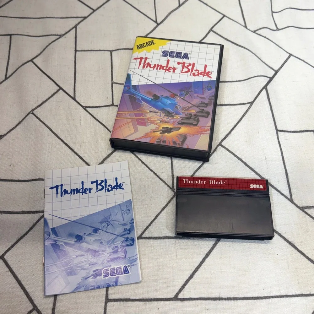 Sega Master System Thunder Blade Game Black CIB Tested Arcade Port 7011